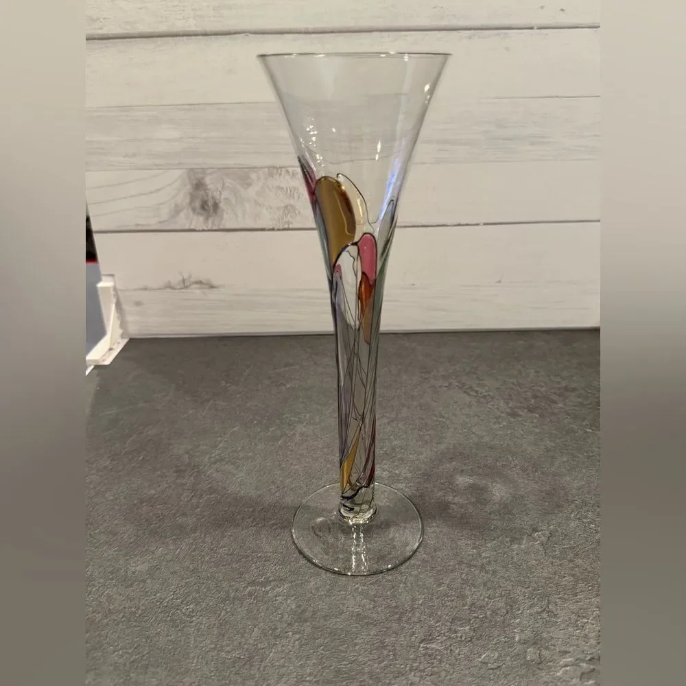 EUROGLASS Romanian Handmade - Mouth blowed Mosaic-Stained Glass Vase